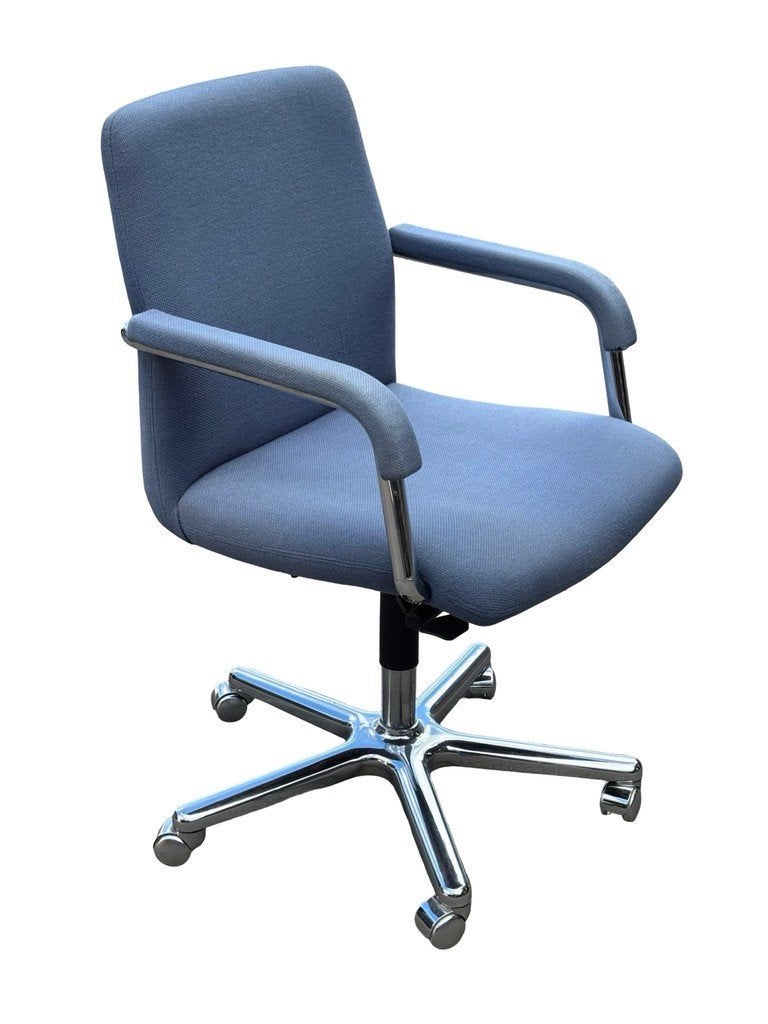 Vintage Bureaustoel werkstoel Sitag jaren 80 design, Ophalen, Gebruikt, Blauw, Bureaustoel