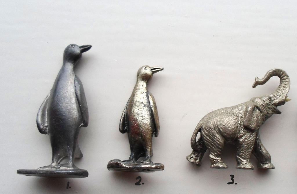 2 Tinnen Pinquins en Olifant., Verzamelen, Beelden en Beeldjes, Ophalen of Verzenden, Zo goed als nieuw, Dier