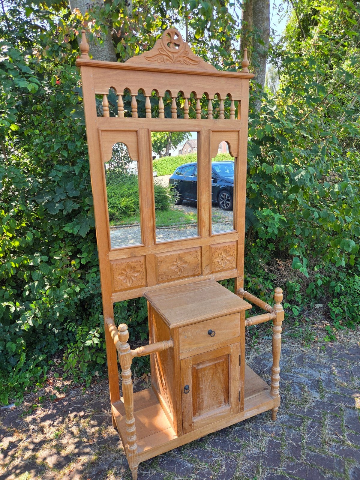Teakhouten Victoriaanse stijl halmeubel, kast, Huis en Inrichting, Ophalen