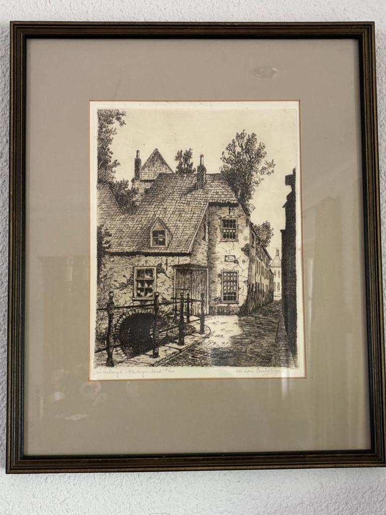 Ets 'Uilenburgh 's Hertogenbosch' door C. van der Woerd, Antiek en Kunst, Kunst | Etsen en Gravures, Ophalen, Stadsgezicht, 44 cm