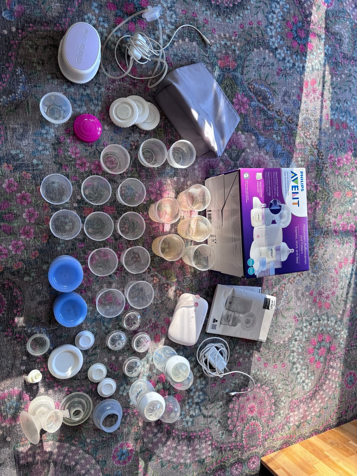 Philips Avent Borstkolf en Voedingsset - Compleet Pakket, Borstkolf, Zo goed als nieuw, Inclusief flessen, Philips Avent