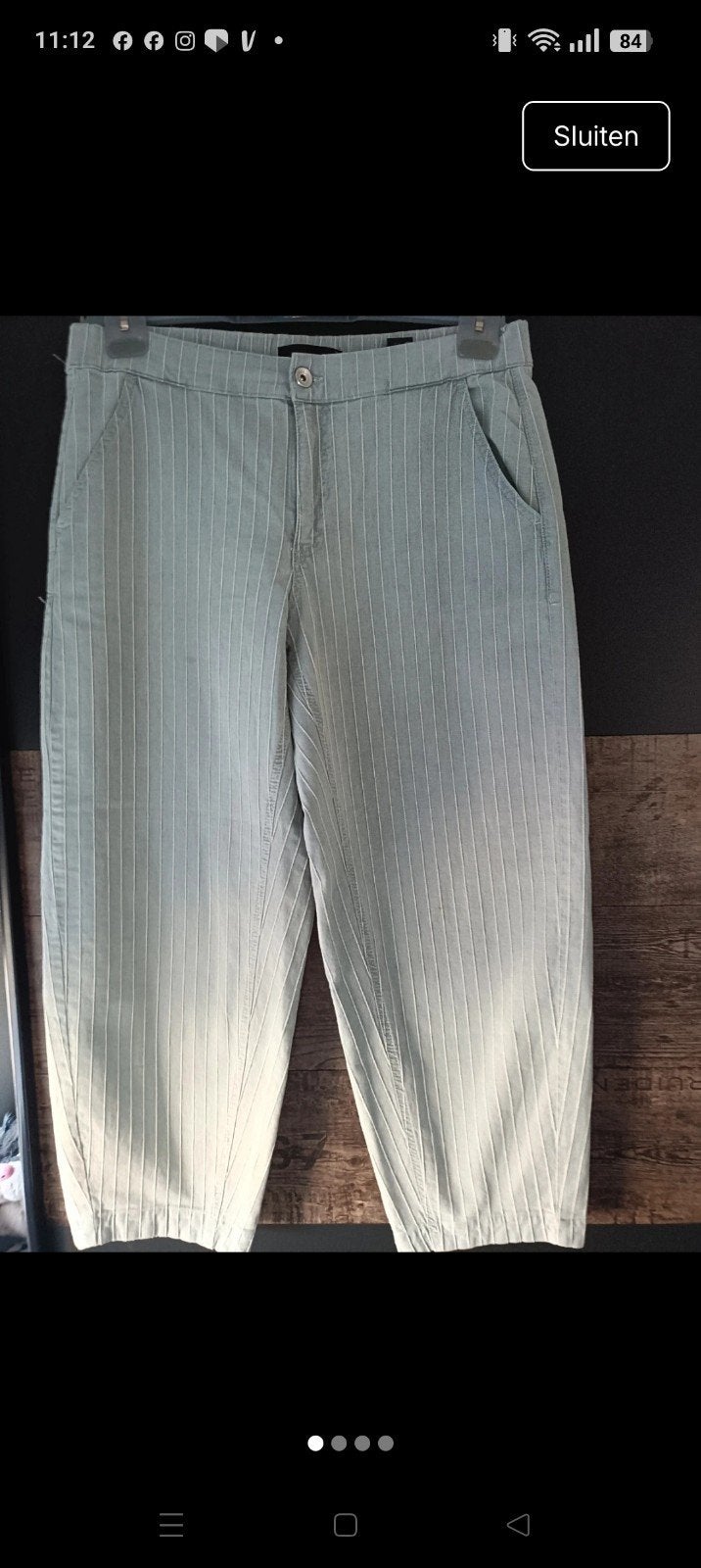 Zara barrel jeans lichtblauw met streep, maat L (42/44), Blauw, Zara, Maat 42/44 (L), Nieuw