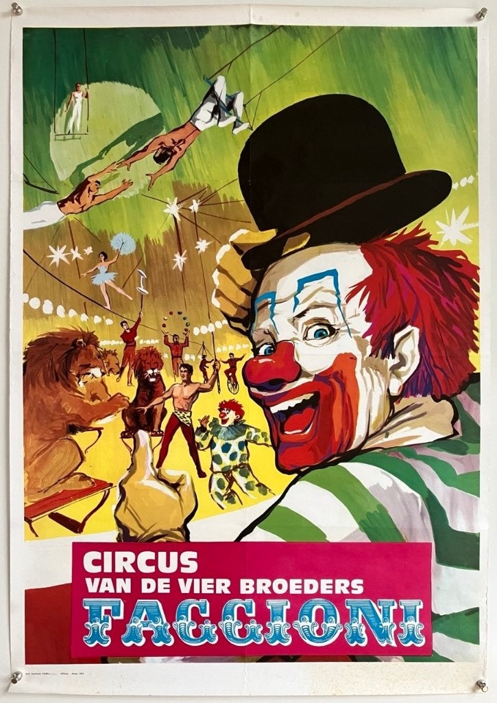 Circus Faggioni - Originele circusposter (1972) - Versie A, Ophalen of Verzenden, Gebruikt, A1 t/m A3, Film en Tv