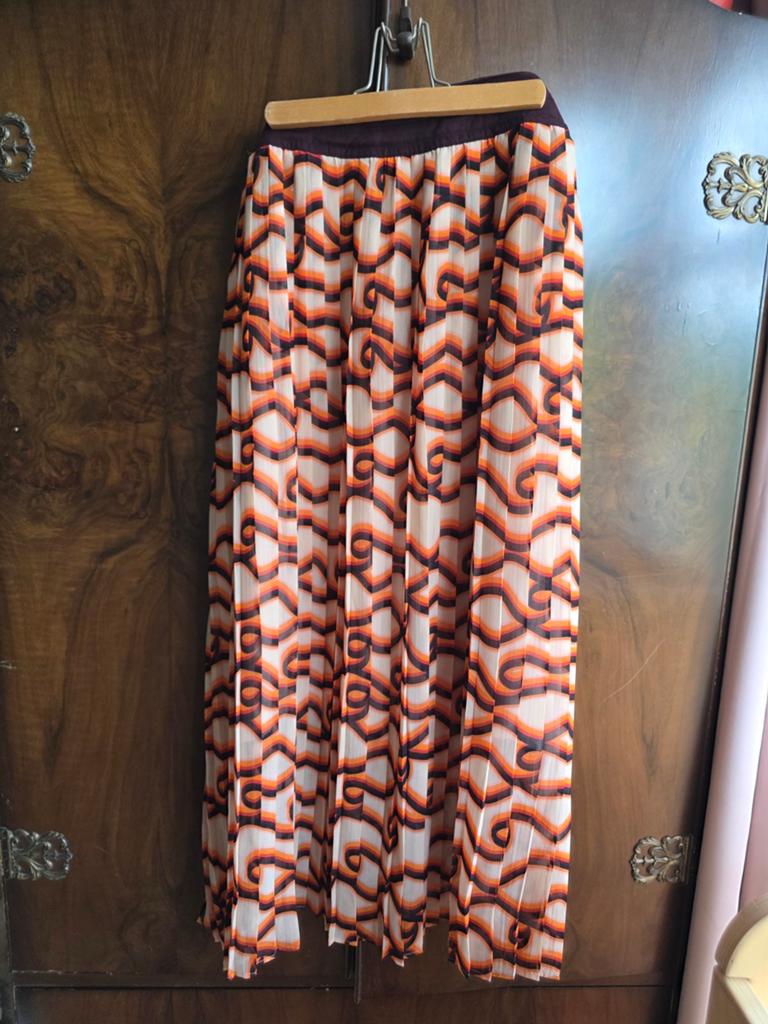 Scotch & Soda geplooide midi rok met print, Maat 42/44 (L), Ophalen of Verzenden, Zo goed als nieuw, Onder de knie