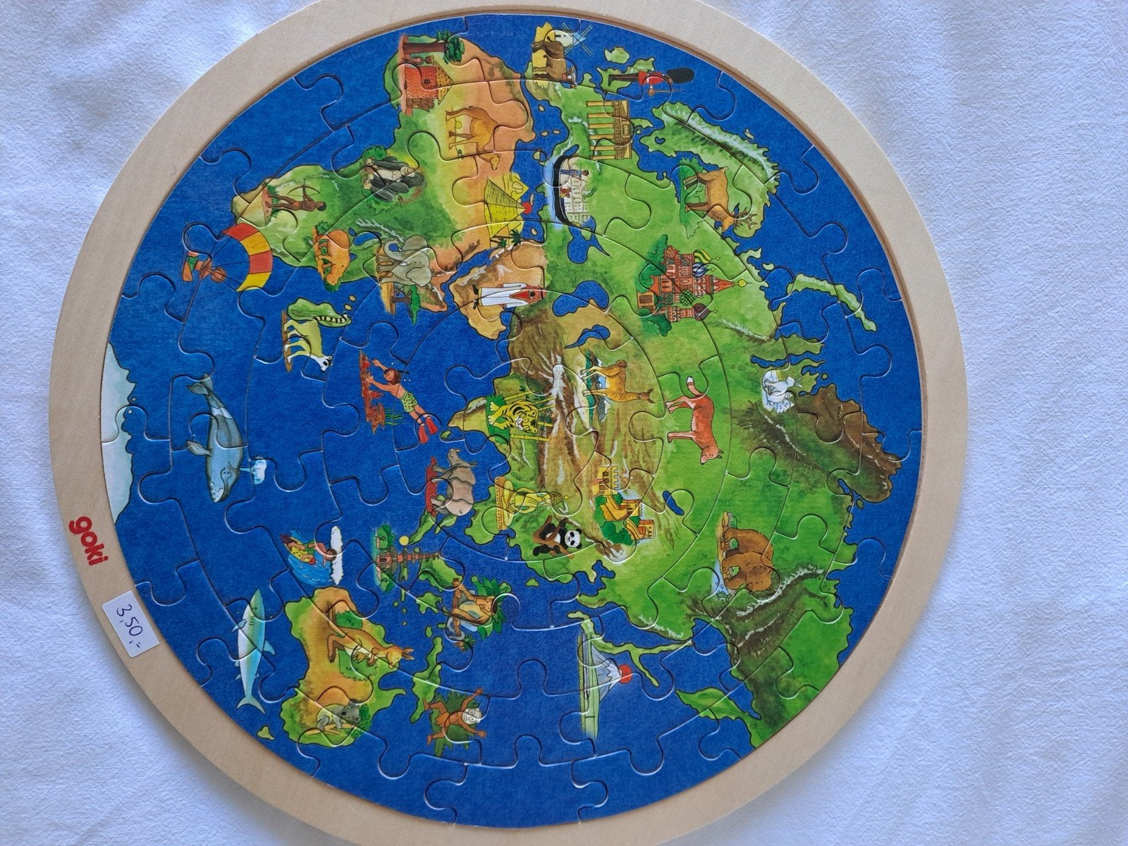 Houten puzzels: Wereldkaart & Blokken, Ophalen, Gebruikt, Meer dan 50 stukjes, Van hout