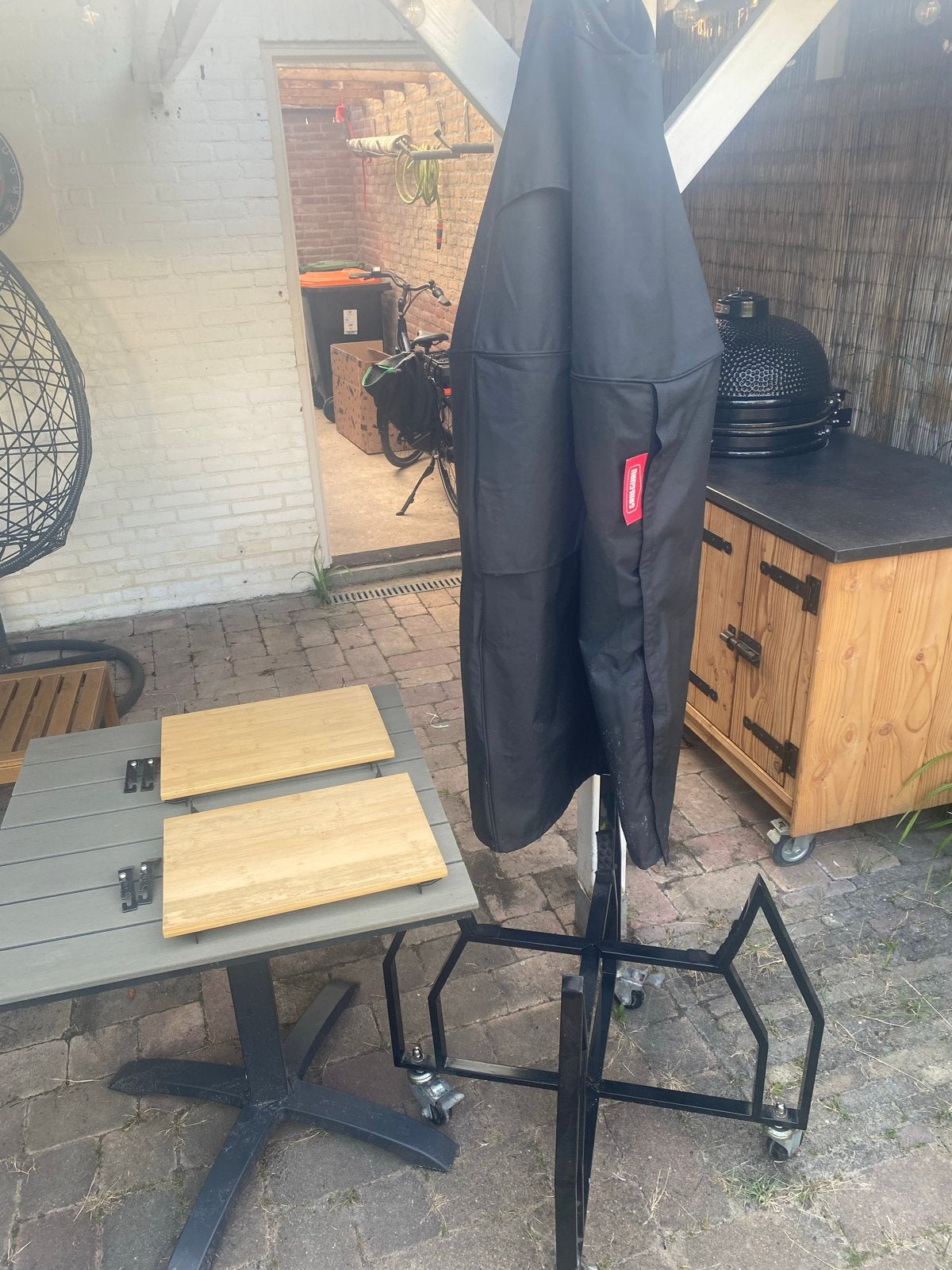 Kamado BBQ zijtafels, onderstel en hoes (Grill Guru), Ophalen of Verzenden, Gebruikt