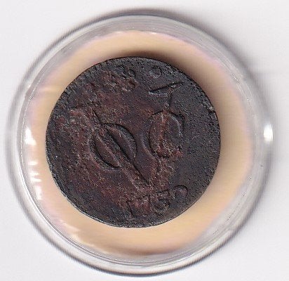 VOC Duit Holland 1752 in mindere kwaliteit, Verzenden, Vóór koninkrijk, Overige waardes, Losse munt