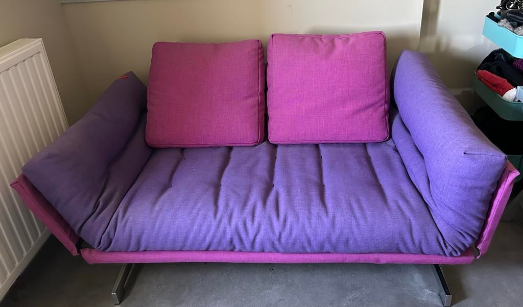 In prijs verlaagd!! Paarse slaapbank/daybed - Futon stijl, Ophalen, Gebruikt, Eenpersoons, 150 tot 200 cm