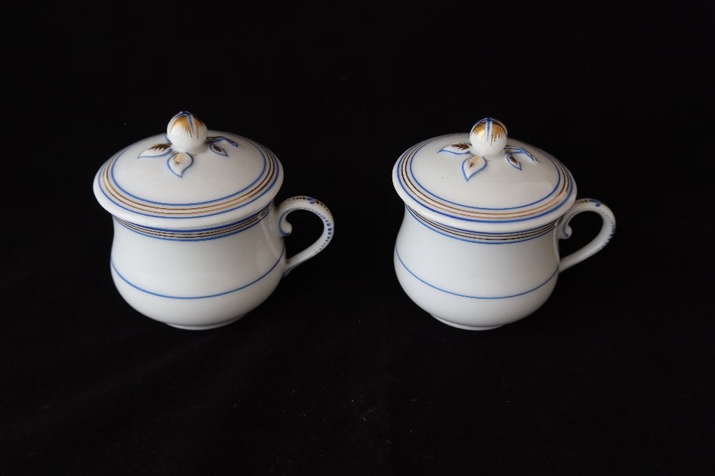 Antieke Franse Oud Paris porseleinen koffie kopjes c 1900, Ophalen of Verzenden