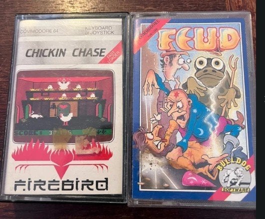 2 spellen Commodore 64 Chicken Chase en Feud, Computers en Software, Ophalen of Verzenden, Commodore