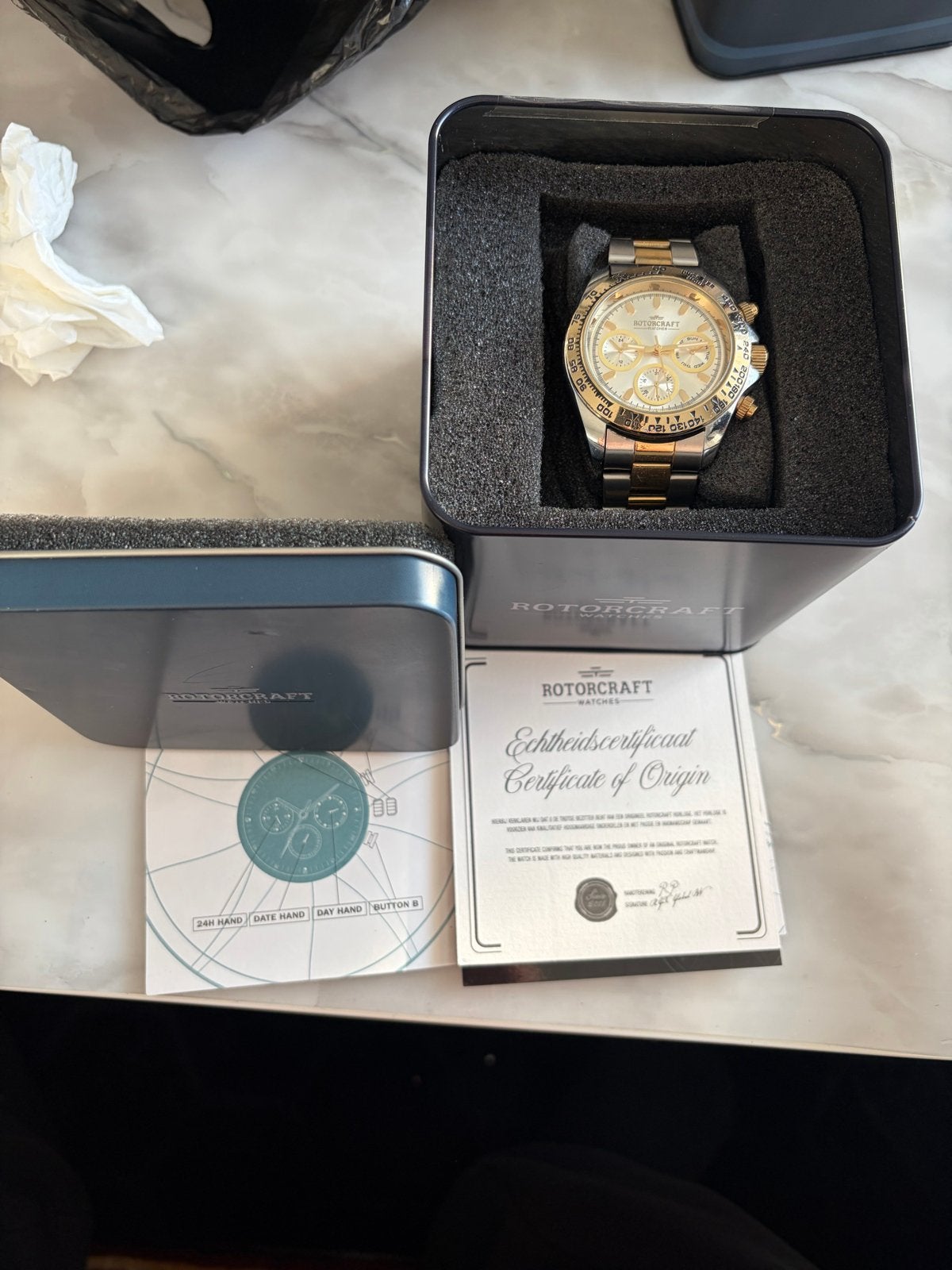 Rotorcraft Horloge RC2703 Cargo - Zilver/Goud, Ophalen of Verzenden, Zo goed als nieuw