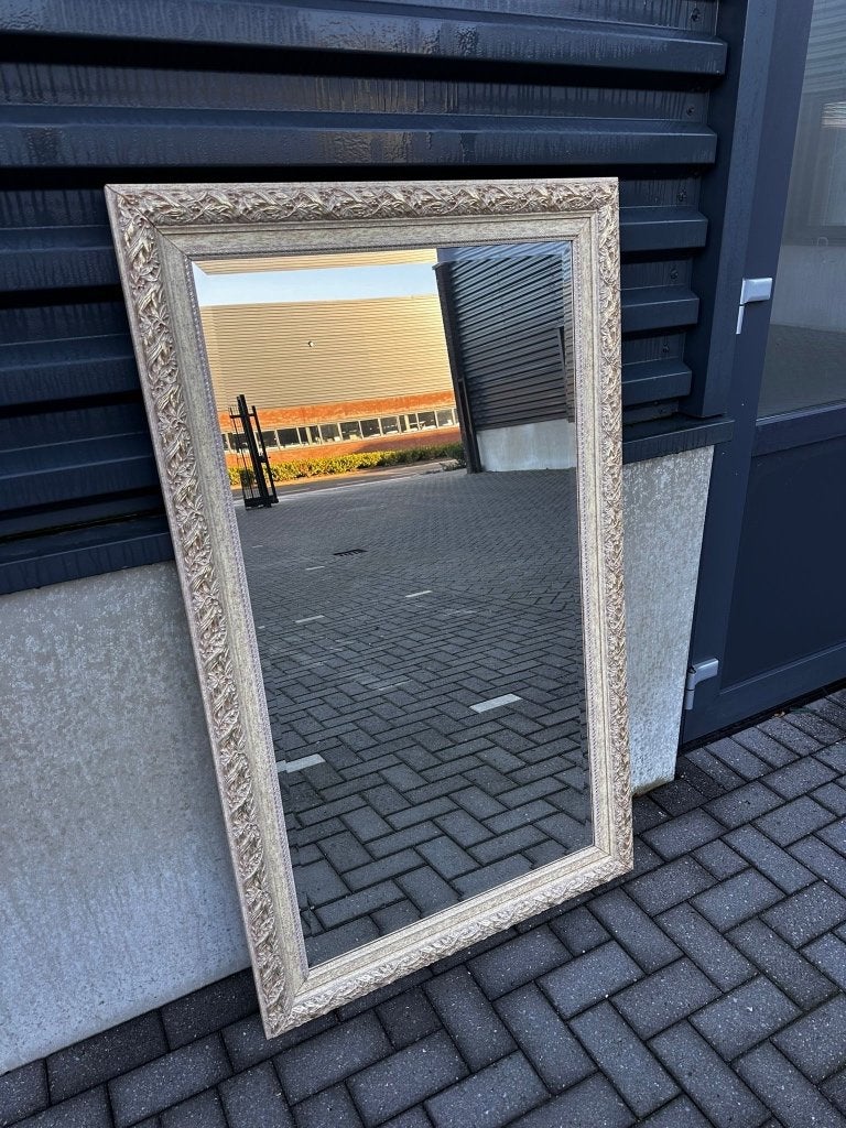 Spiegel 150x90cm antieke lijst, Ophalen, Rechthoekig, 50 tot 100 cm, 100 tot 150 cm