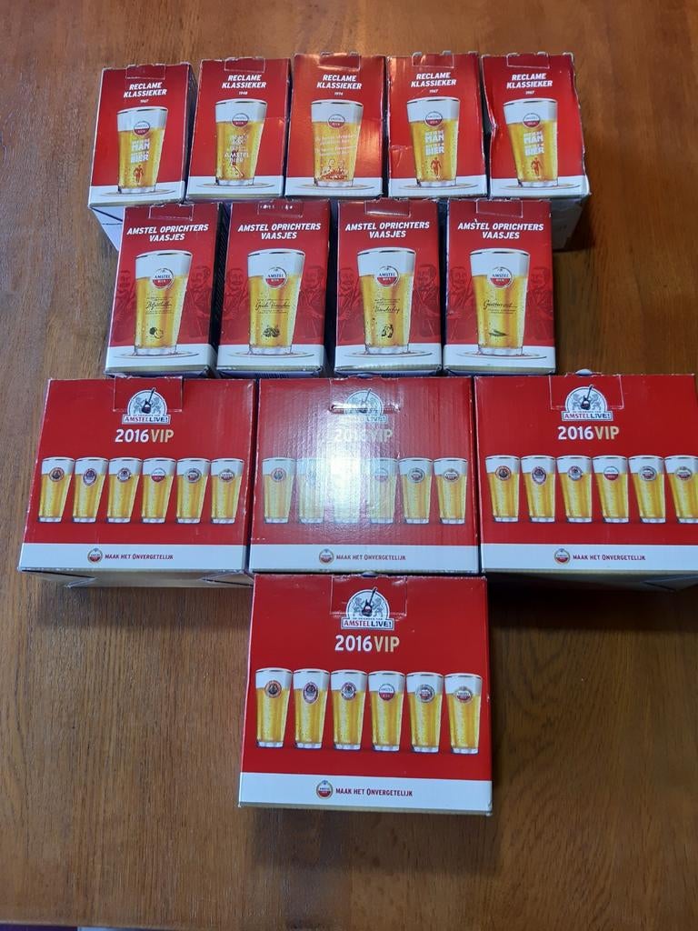 Amstel bierglazen . 2016 VIP Amstel live. De oprichters, Ophalen, Nieuw, Glas of Glazen, Amstel