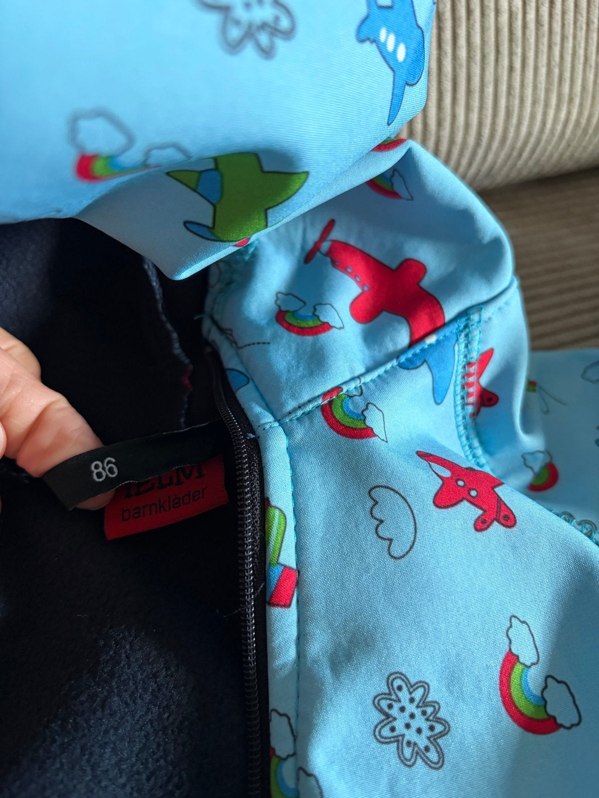 Ielm Waterdichte Softshell Overall Maat 86 met Vliegtuigjes, Ophalen, Zo goed als nieuw, Jongetje of Meisje, Pakje