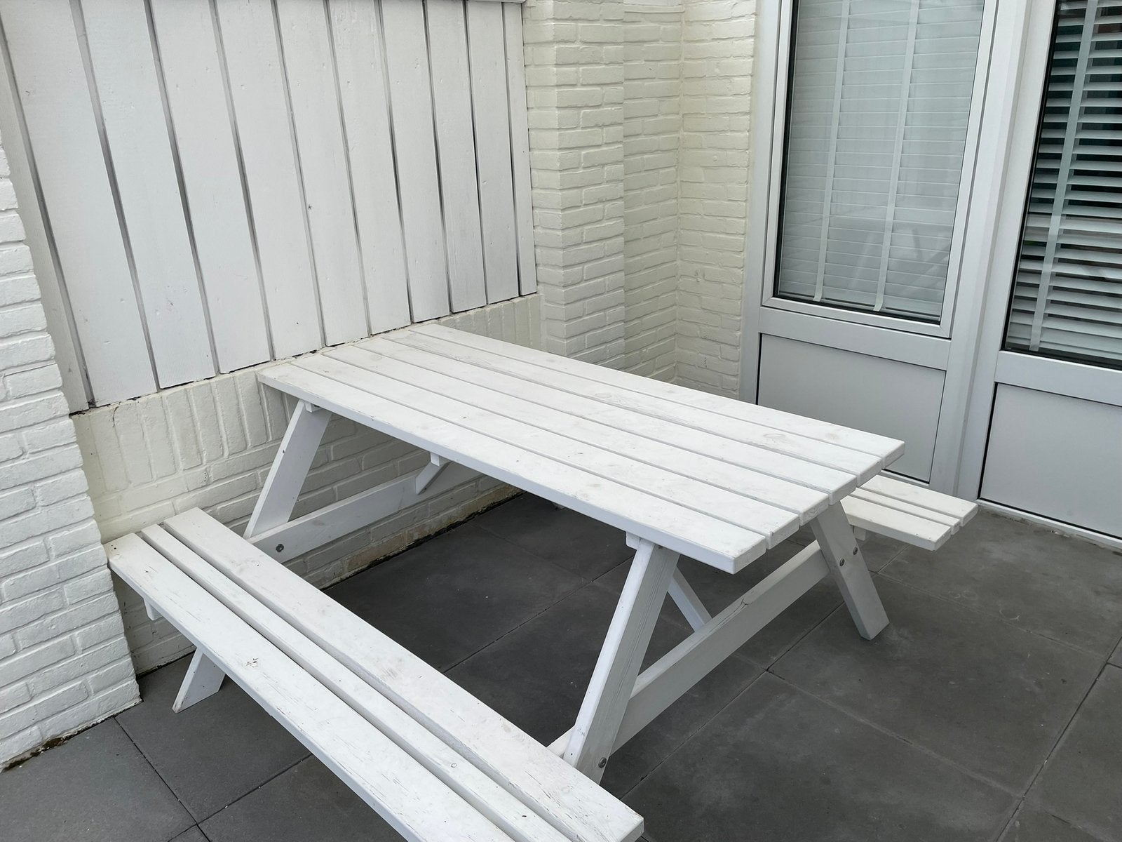 Picknicktafel, Tuin en Terras, Ophalen, Zo goed als nieuw, Rechthoekig, Hout
