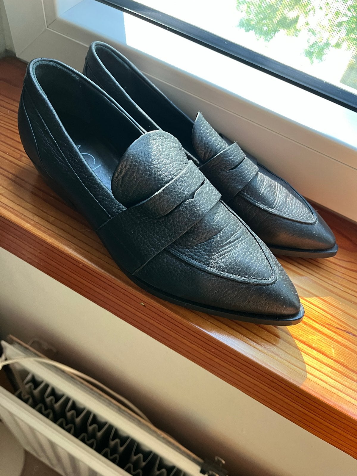 AGL zwarte leren loafers - Maat 39, Ophalen of Verzenden, Nieuw, Zwart, Instappers