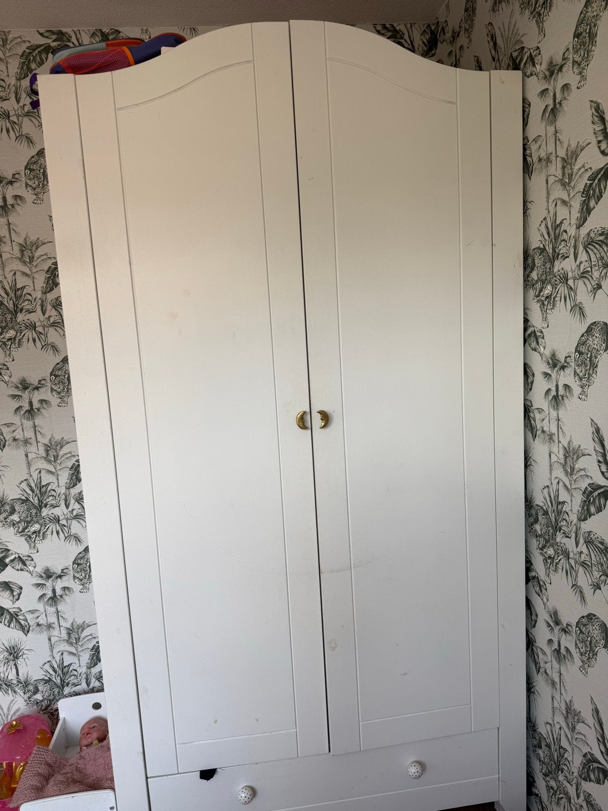 Witte kledingkast meisjeskamer - 110x200x55cm, Gebruikt, Kast, 50 tot 70 cm, 105 cm of meer