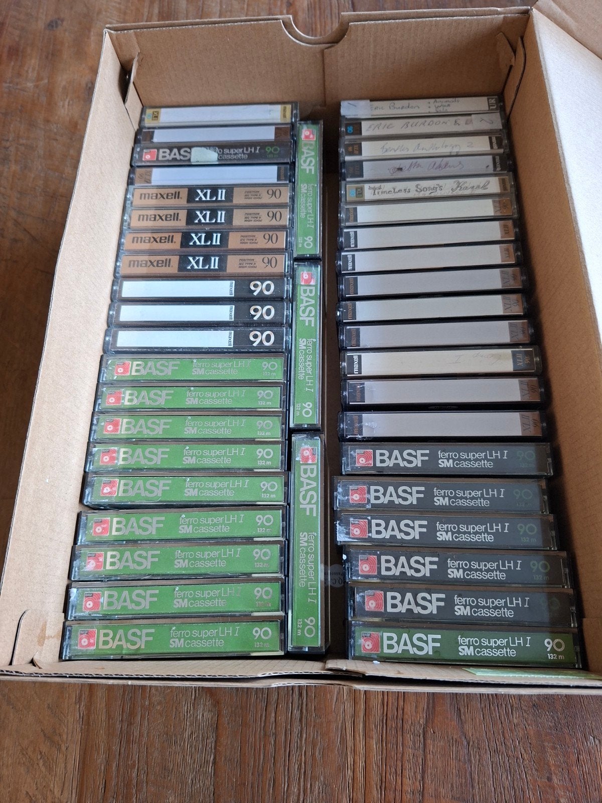 46 Cassettebandjes TDK, Maxell, BASF - 90 min - Topstaat, Overige genres, Ophalen of Verzenden, Zo goed als nieuw, Voorbespeeld