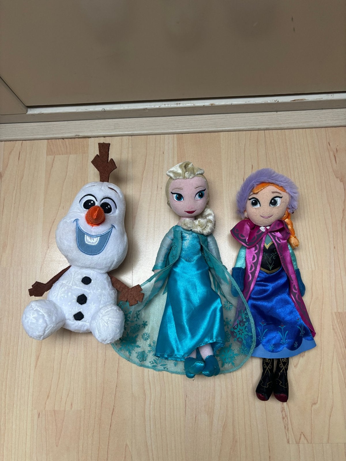 Frozen Knuffels: Elsa, Anna en Olaf, Gebruikt, Disney, Overige typen, Ophalen of Verzenden