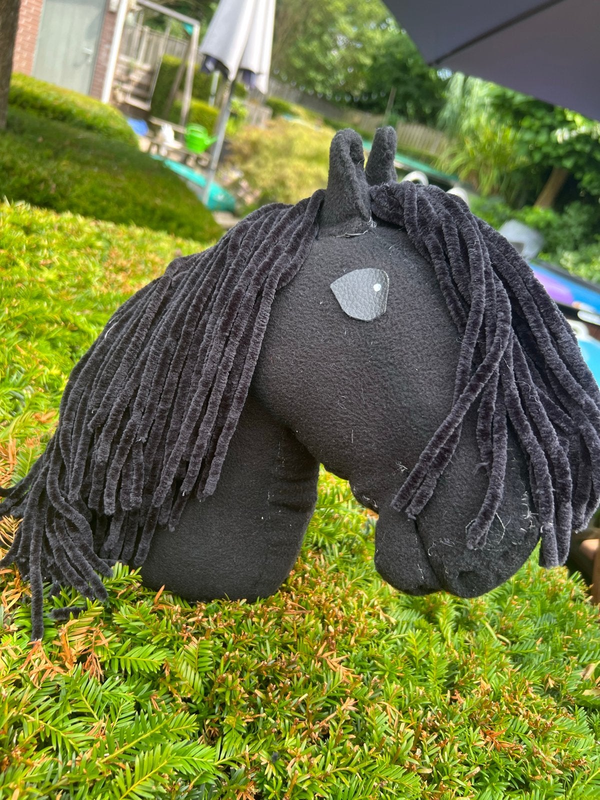 Leuke Zelfgemaakte Hobby Horse - Zwart, Ophalen of Verzenden, Zo goed als nieuw, Jongen of Meisje
