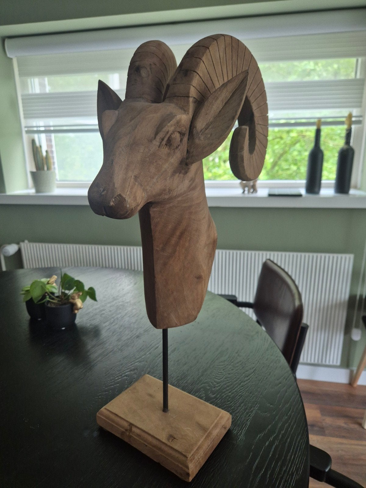 Houten Ram Kop Ornament - Light & Living, Hout, Gebruikt, Ophalen of Verzenden, Landelijk