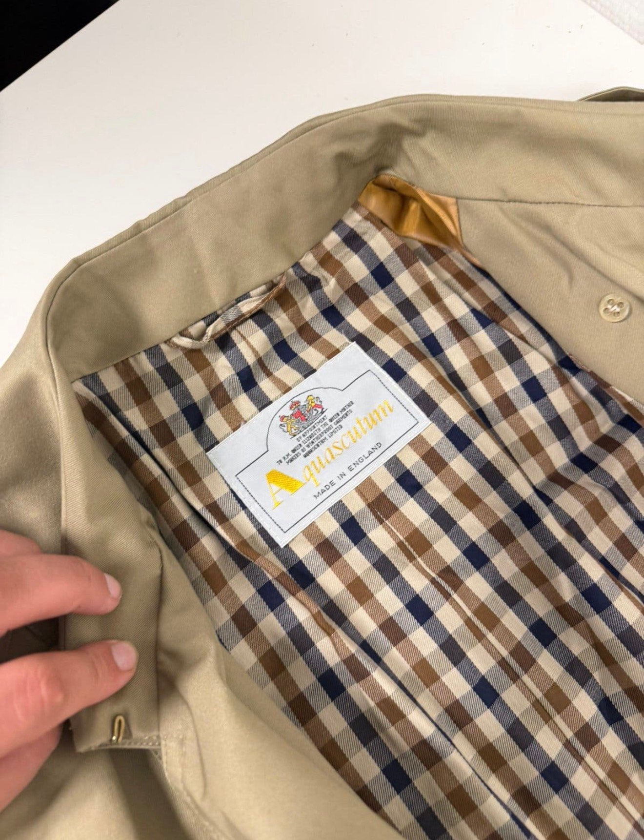 Aquascutum Aqua 5 Trenchcoat Beige XL Nieuw Made England, P, Beige, P, Nieuw