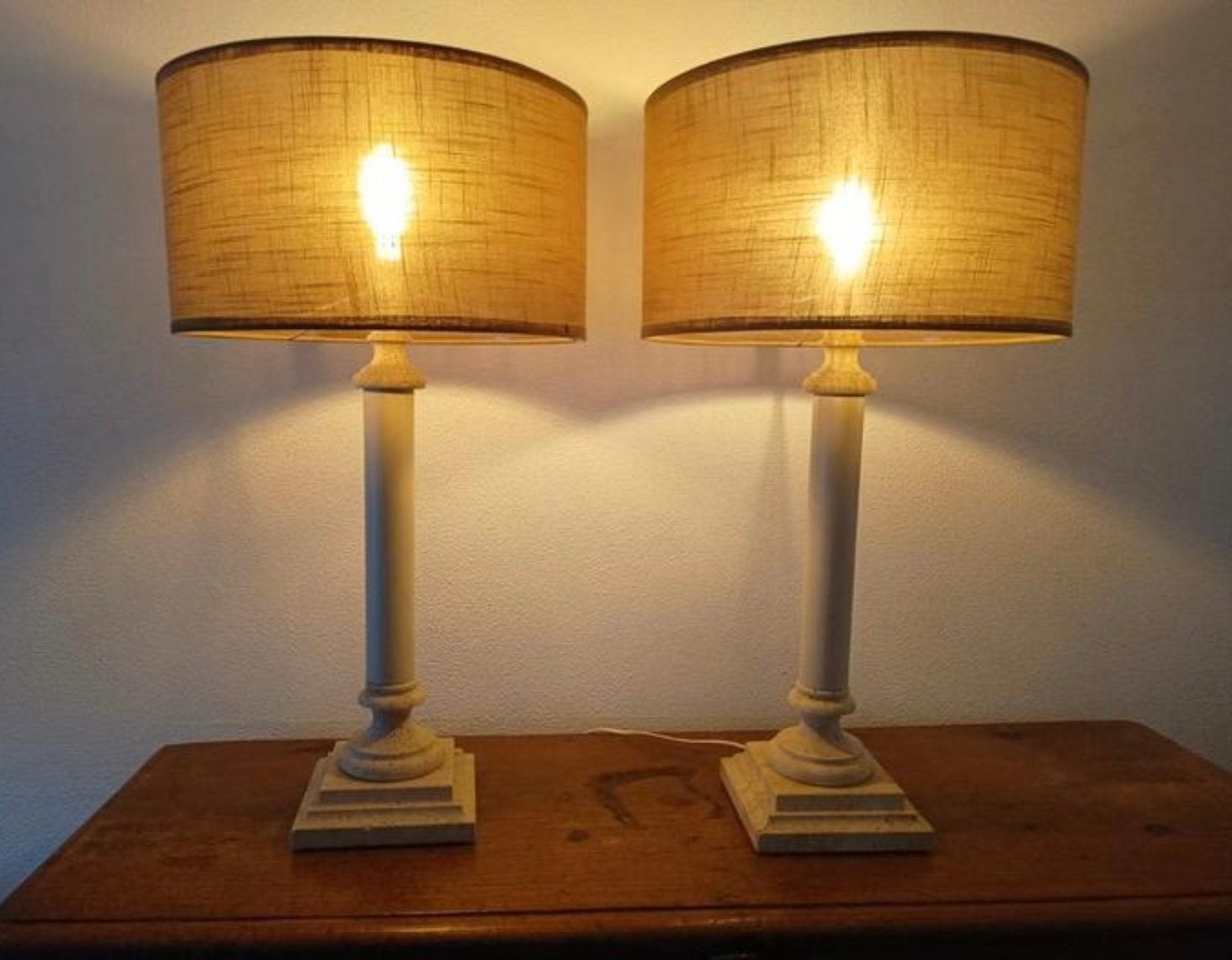 Twee klassieke Le Dauphin lampen met nieuwe bedrading, Ophalen of Verzenden, Zo goed als nieuw, 50 tot 75 cm