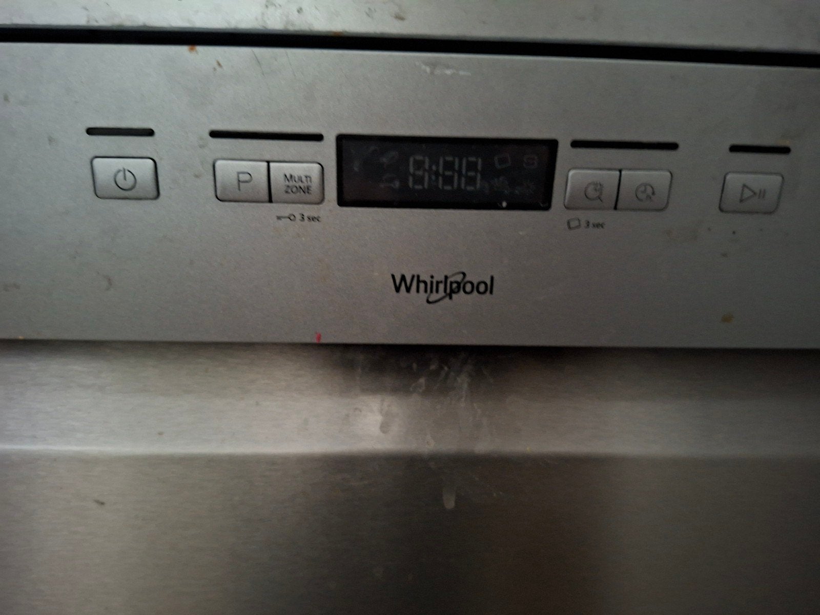 Whirlpool Vaatwasser - Zilverkleurig, Vrijstaand, Ophalen, Gebruikt, 60 cm of meer, 85 tot 90 cm