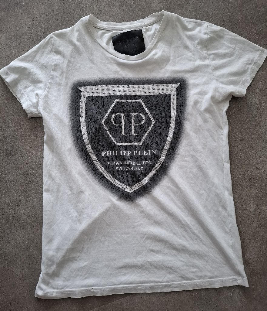 Philip Plein T-shirt, Kleding | Dames, T-shirts, Maat 38/40 (M), Wit, Ophalen of Verzenden, Zo goed als nieuw