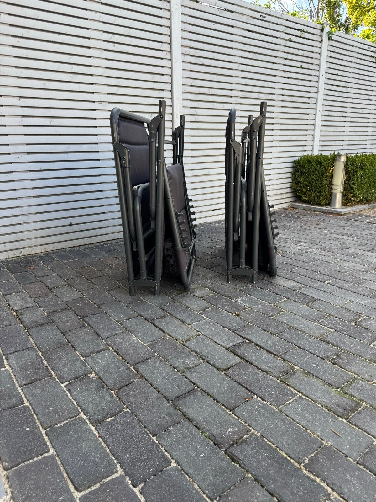 2x Verstelbare en Inklapbare Ligstoelen., Ophalen, Zo goed als nieuw, Metaal, Inklapbaar
