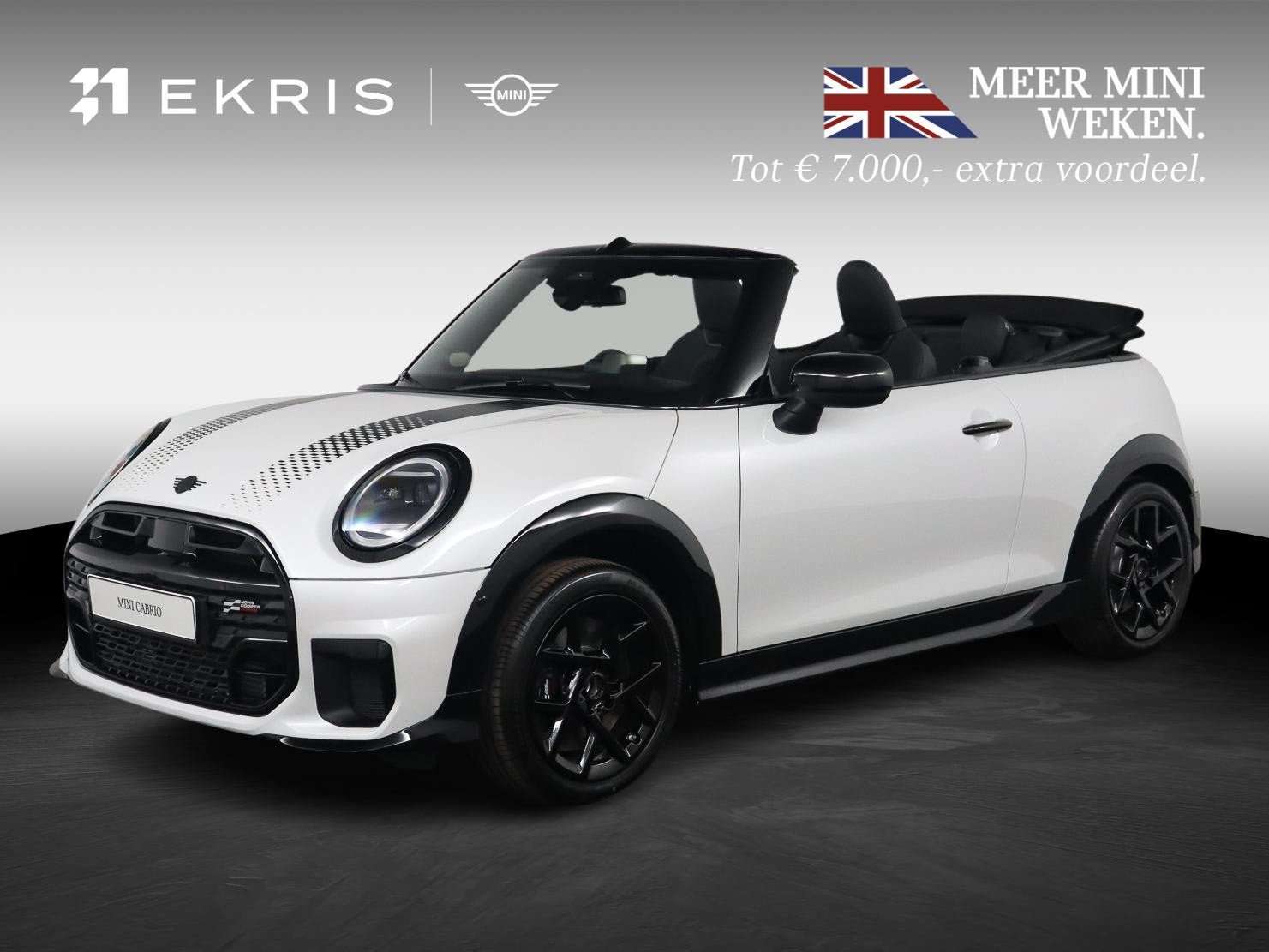 MINI Cooper Cabrio C | JCW Uitvoering | Pakket M | Head up D, Auto's, 1998 cc, Cabriolet, 4 stoelen, Sportstoelen