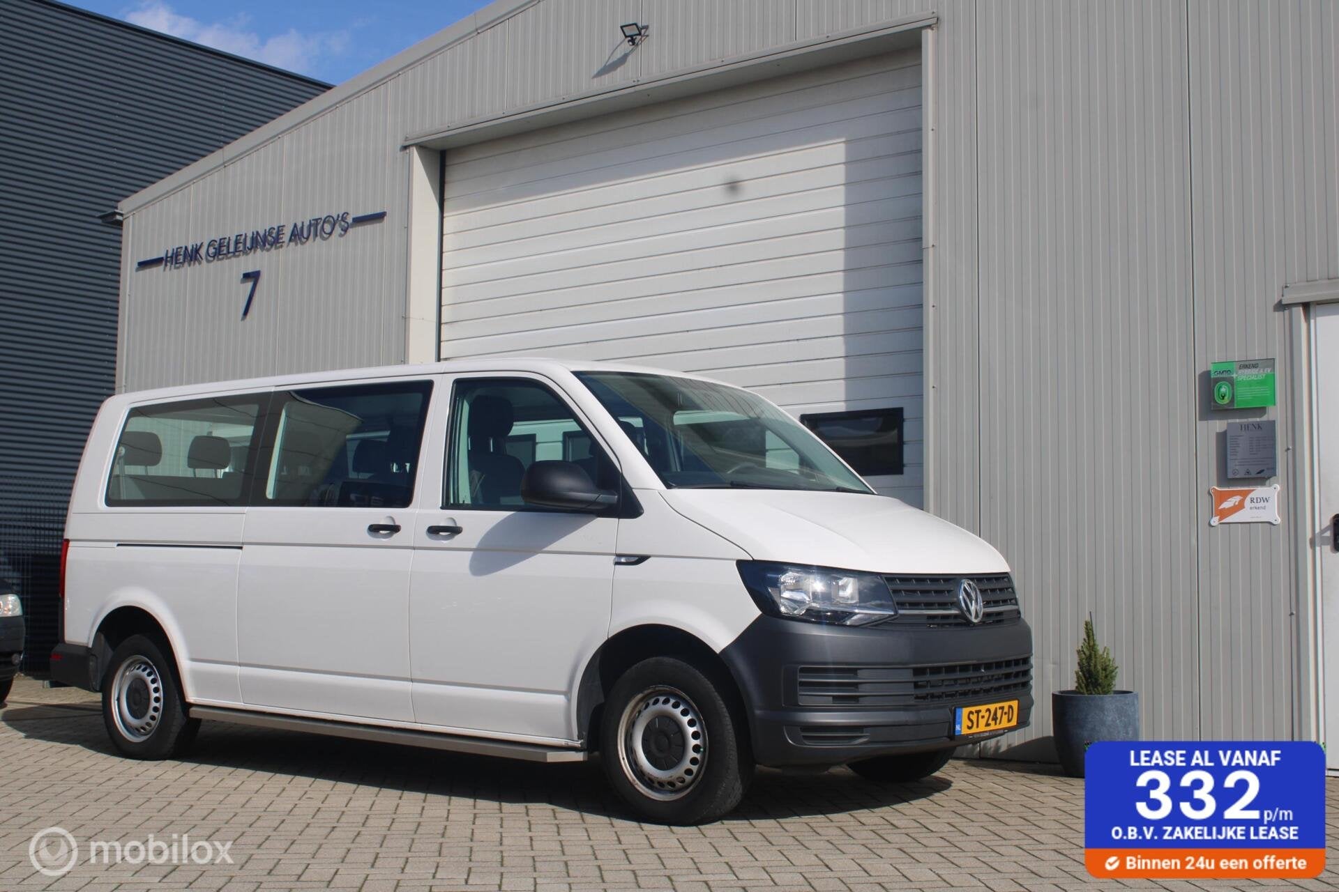 Uniek! Vw Transporter Kombi 9-persoons 2.0 TSI/Benzine/Airco, Stof, Gebruikt, Euro 6, 2500 kg