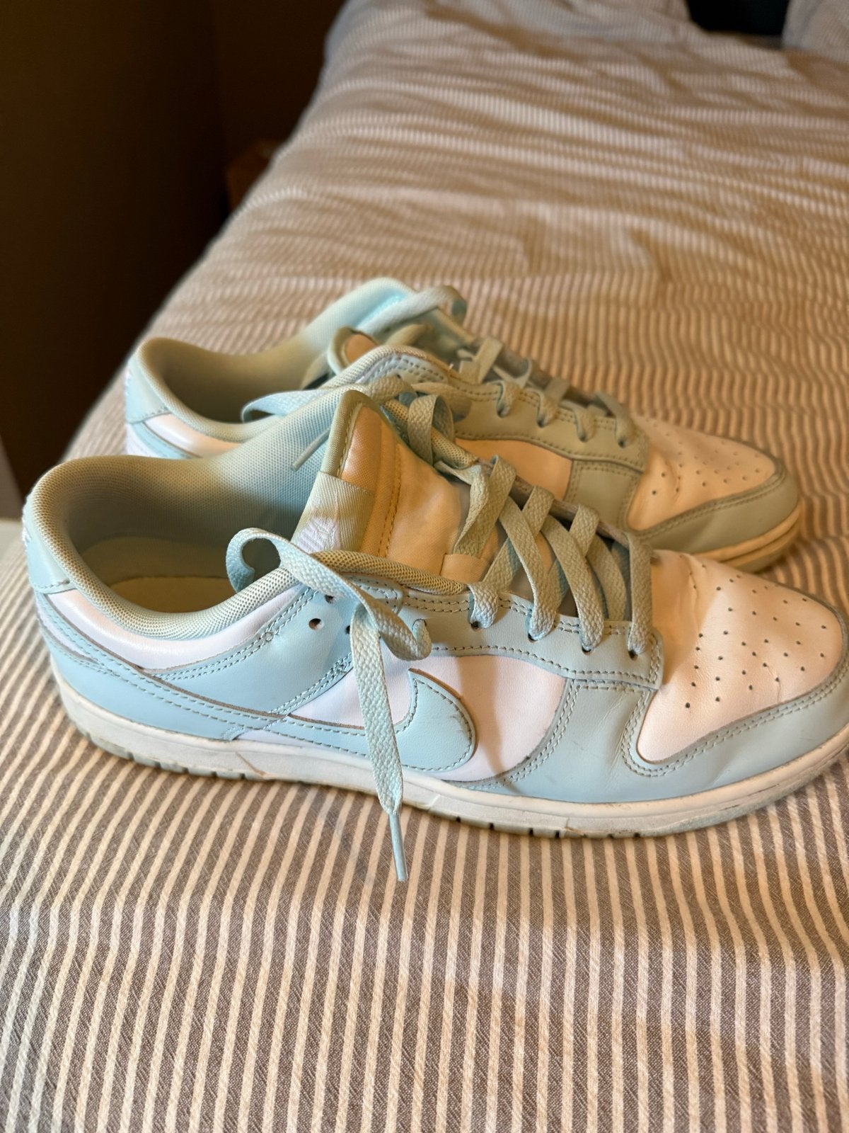 Nike Dunk Low 'Light Blue' sneakers, Ophalen of Verzenden, Gedragen, Blauw, Sneakers of Gympen