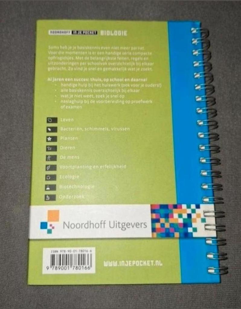 Noordhoff In Je Pocket Biologie - Handig Studieboek, Ophalen of Verzenden, Zo goed als nieuw, MBO, Noordhoff Uitgevers