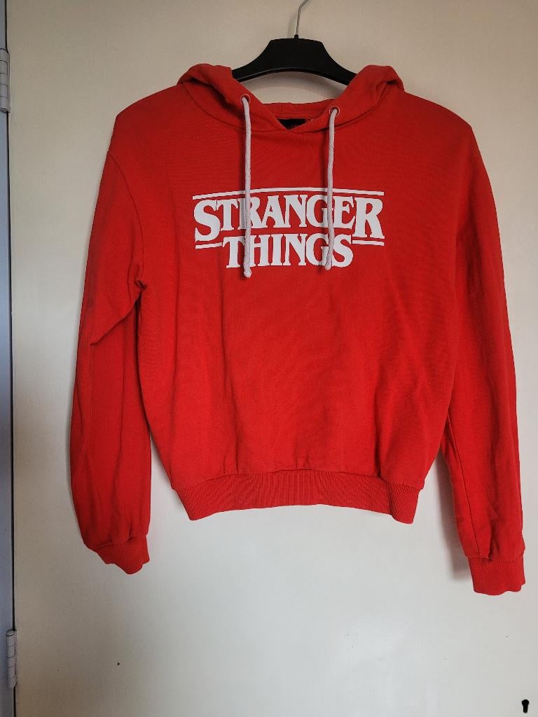 Stranger Things hoodie cropped, Maat 38/40 (M), Gedragen, Rood, Stranger things