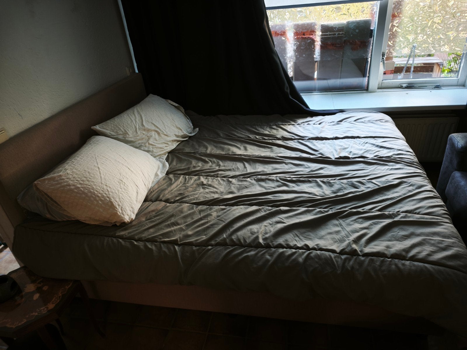 boxspring roze, Ophalen, Gebruikt, Tweepersoons, Roze