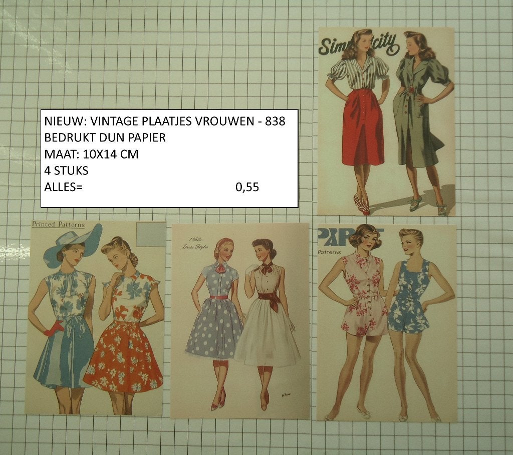 vintage plaatjes vrouwen 838 ( alleen verzenden, Ophalen, Nieuw, Man of Vrouw, Knipvel