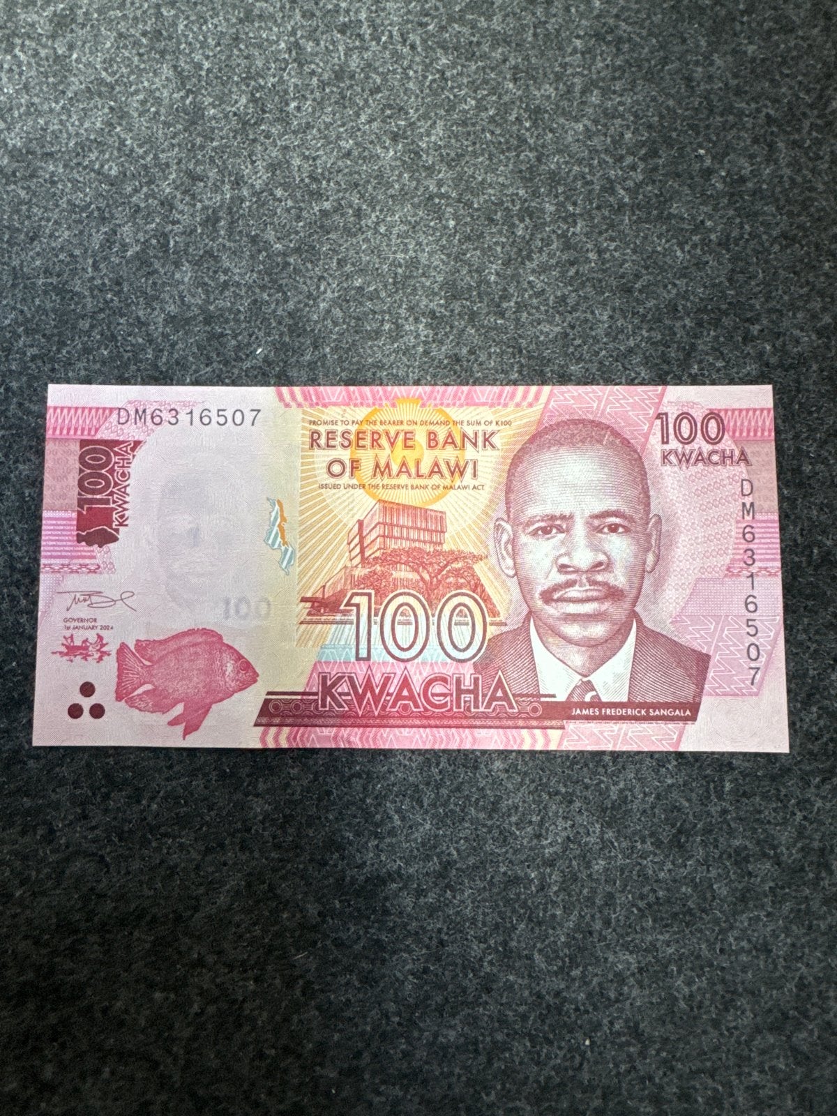 100 Kwacha Malawi bankbiljet - Afrikaanse valuta, Ophalen of Verzenden, Overige landen, Los biljet