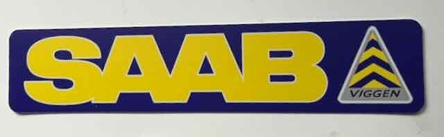 SAAB Viggen  -  showroom  kentekenplaat - reclame 52x11 cm., Ophalen of Verzenden, Zo goed als nieuw, Auto's