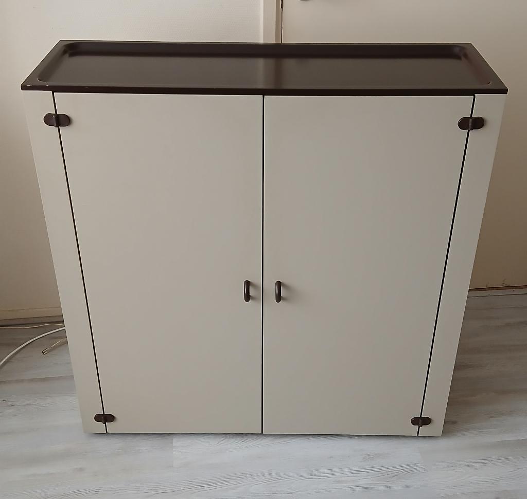 Vintage Interlubke dressoir/wandkast/commode, Ophalen, Overige houtsoorten, Minder dan 150 cm, Minder dan 25 cm