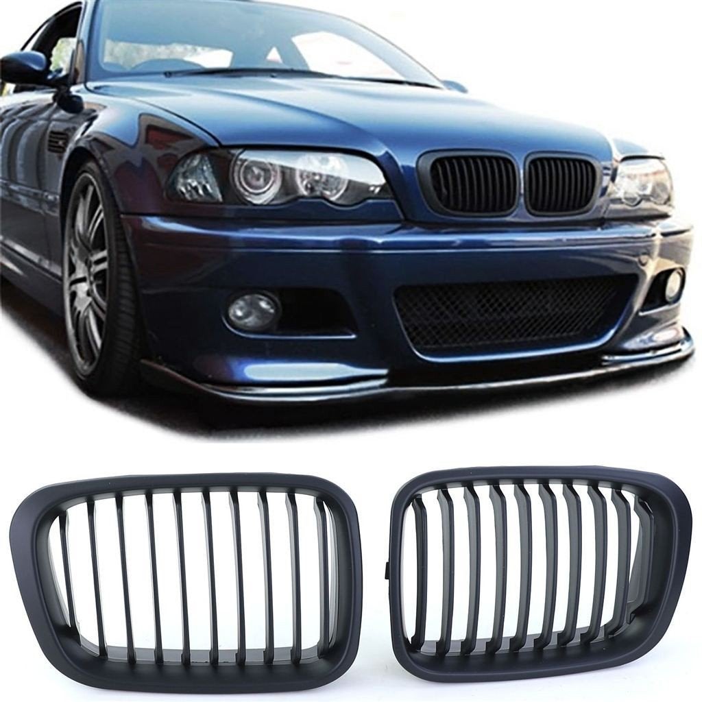 Sport Grill Nieren Voor Bmw 3 Serie E46 Mat Zwart Enkele spi, Verzenden, Automotive Parts, A.parts@hotmail.nl, Trasmolenlaan 12 3447 GZ Woerden
