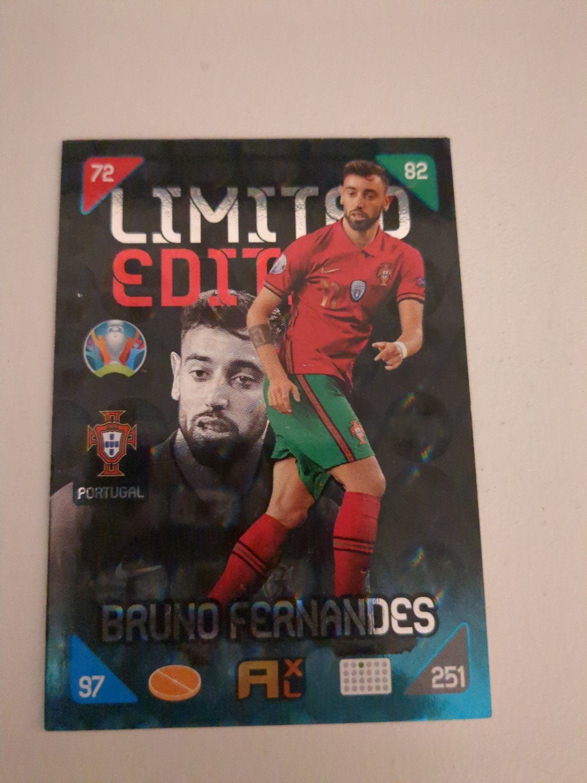 Bruno Fernandes Limited Edition Voetbalkaart Portugal, Ophalen of Verzenden, Zo goed als nieuw, Losse kaart