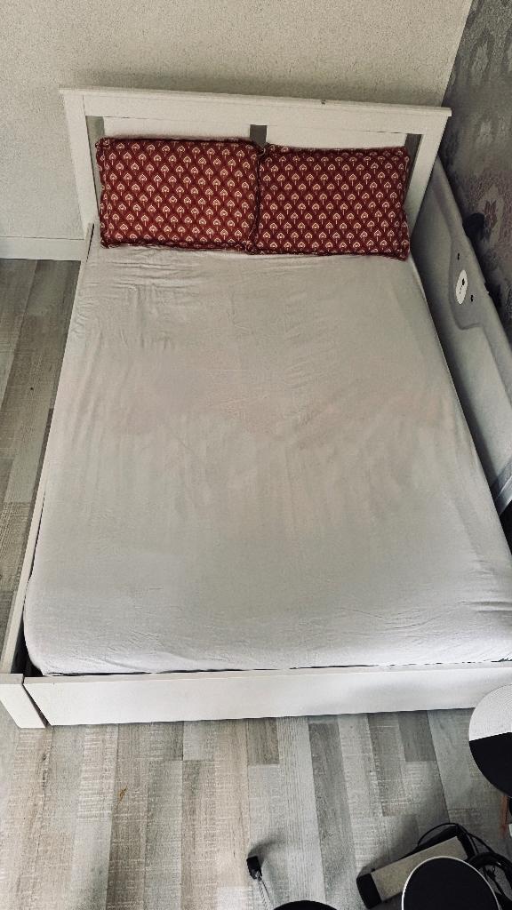 Ikea Songesand Bed 140*200, Ophalen, Wit, Tweepersoons, 140 cm