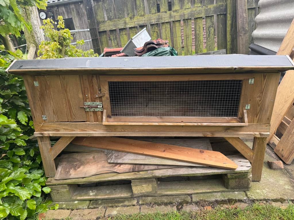 Konijnenhok, Dieren en Toebehoren, Knaagdieren en Konijnen | Hokken en Kooien, Ophalen, 110 cm of meer, 60 tot 90 cm, Zo goed als nieuw