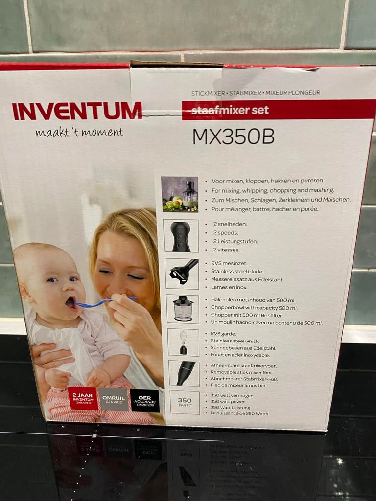 Inventum MX350B Staafmixerset - Nieuw in doos, Ophalen, Nieuw, Blender
