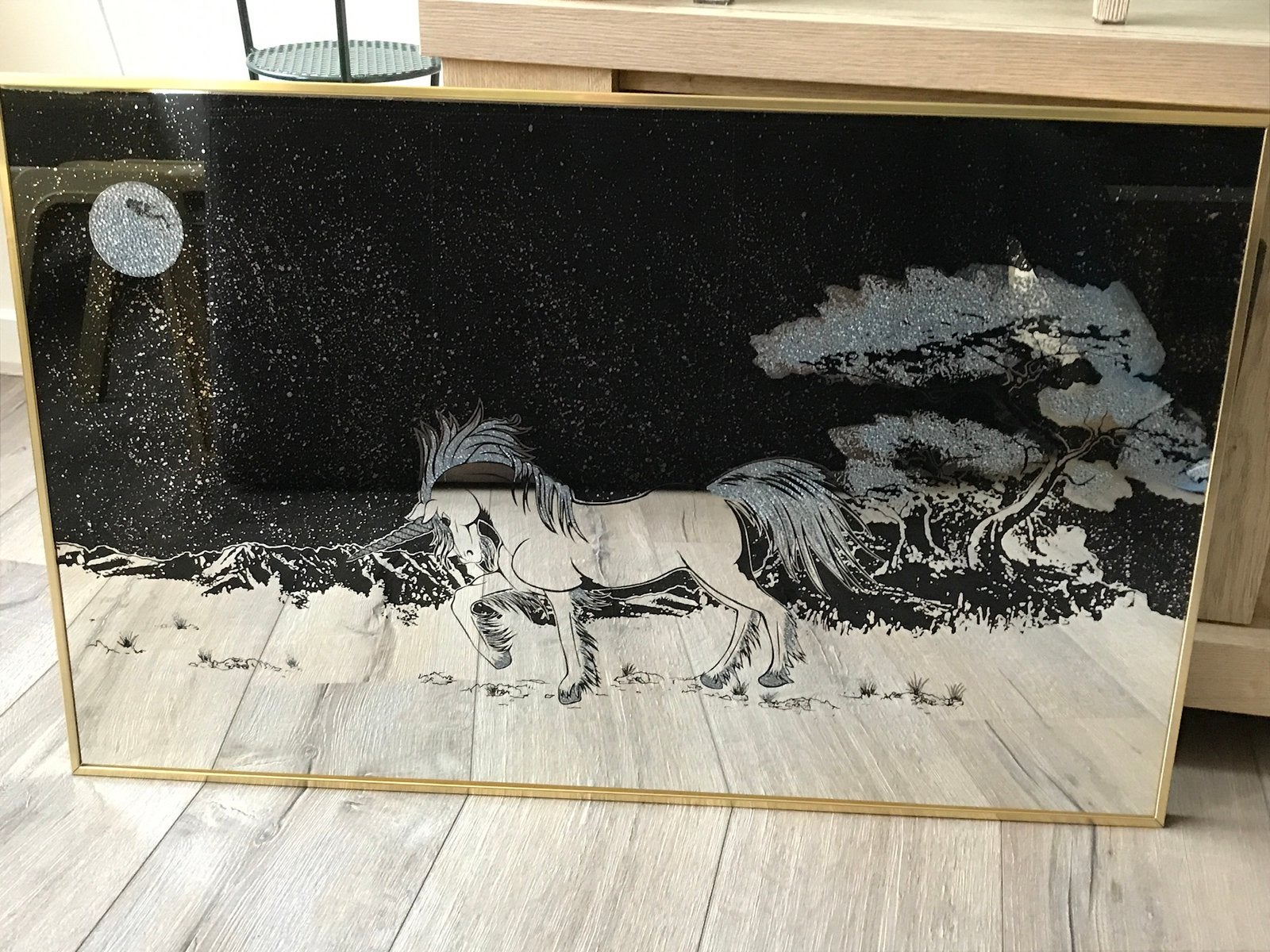 Zeer mooie Eenhoorn spiegel van 80 x 50 cm groot, Ophalen, Zo goed als nieuw, 75 tot 100 cm, Minder dan 100 cm