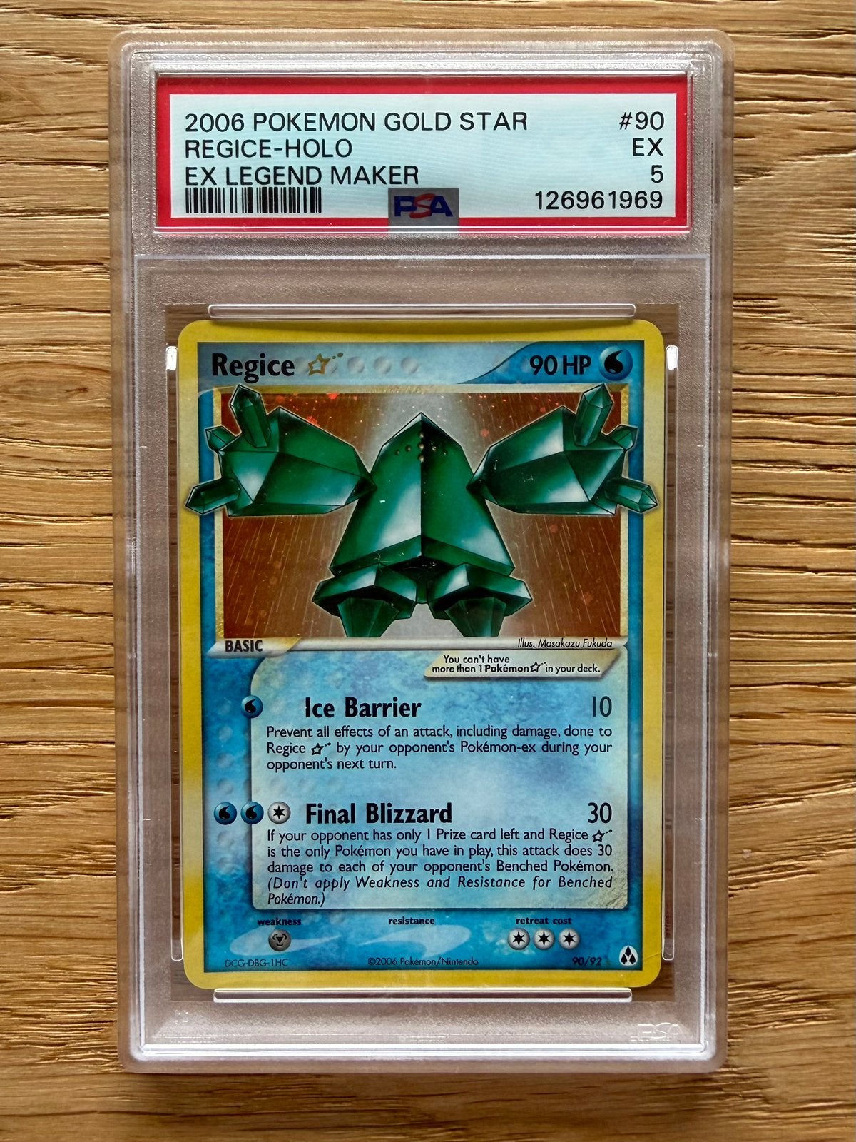 Regice gold star 90/92 PSA 5, Ophalen of Verzenden, Losse kaart