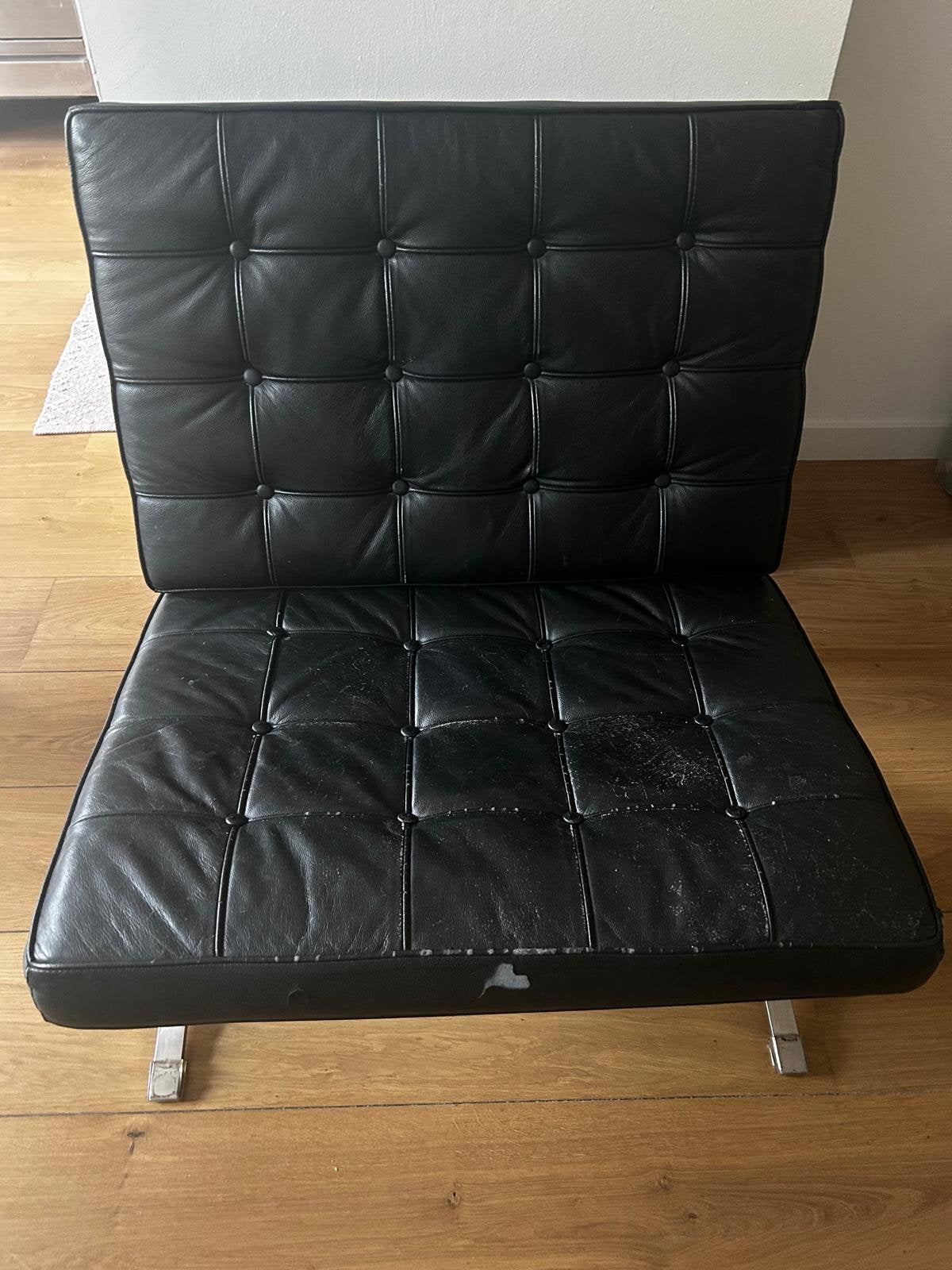 Barcelona stoel + hocker, Ophalen, Kunststof, Gebruikt, Zwart