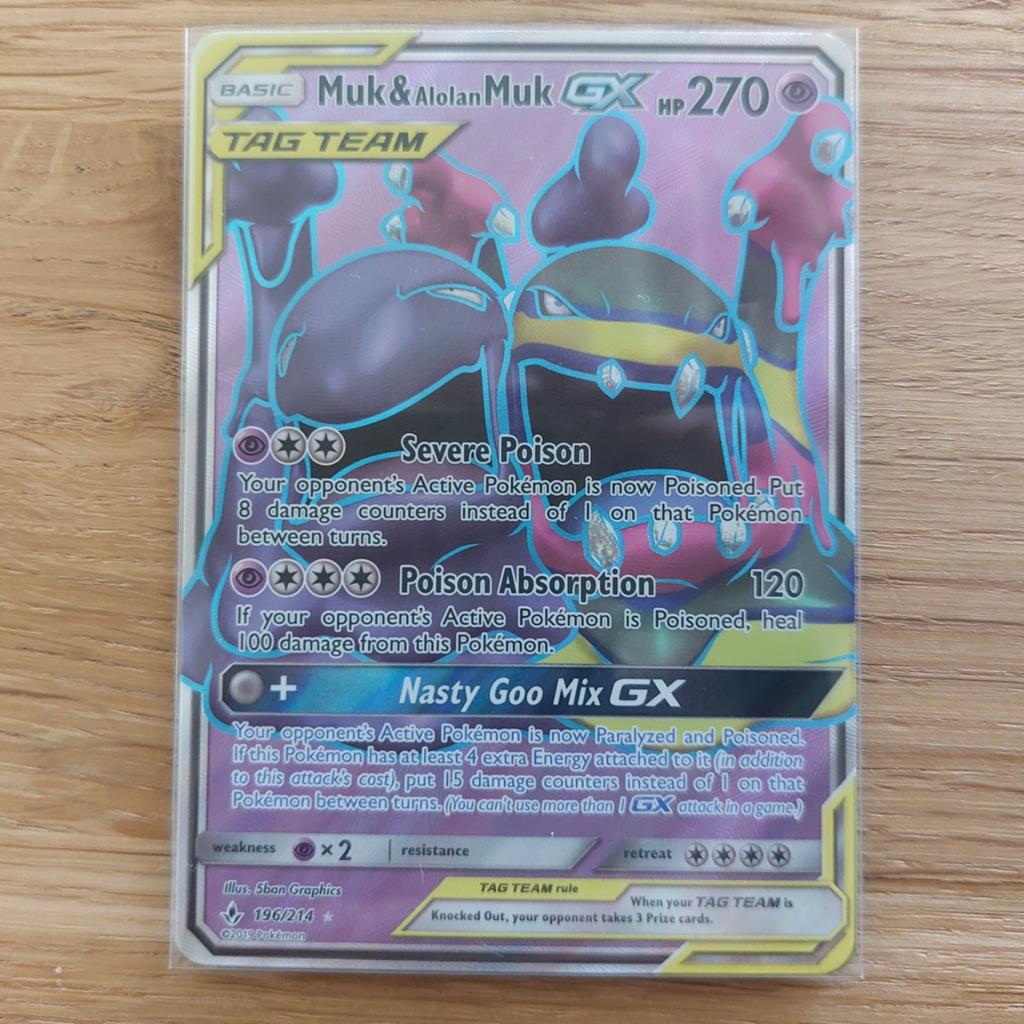 Muk & Alolan Muk GX Pokémon Kaart – Tag Team GX, Hobby en Vrije tijd, Verzamelkaartspellen | Pokémon, Ophalen of Verzenden, Zo goed als nieuw