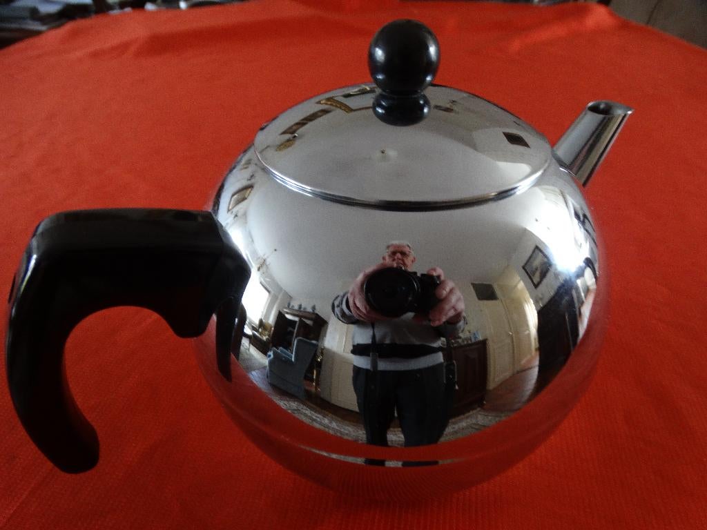 Theepot Bredemeijer 1,2 ltr dubbelwandig, Gebruikt, Bredemeijer, Zilver, Ophalen of Verzenden